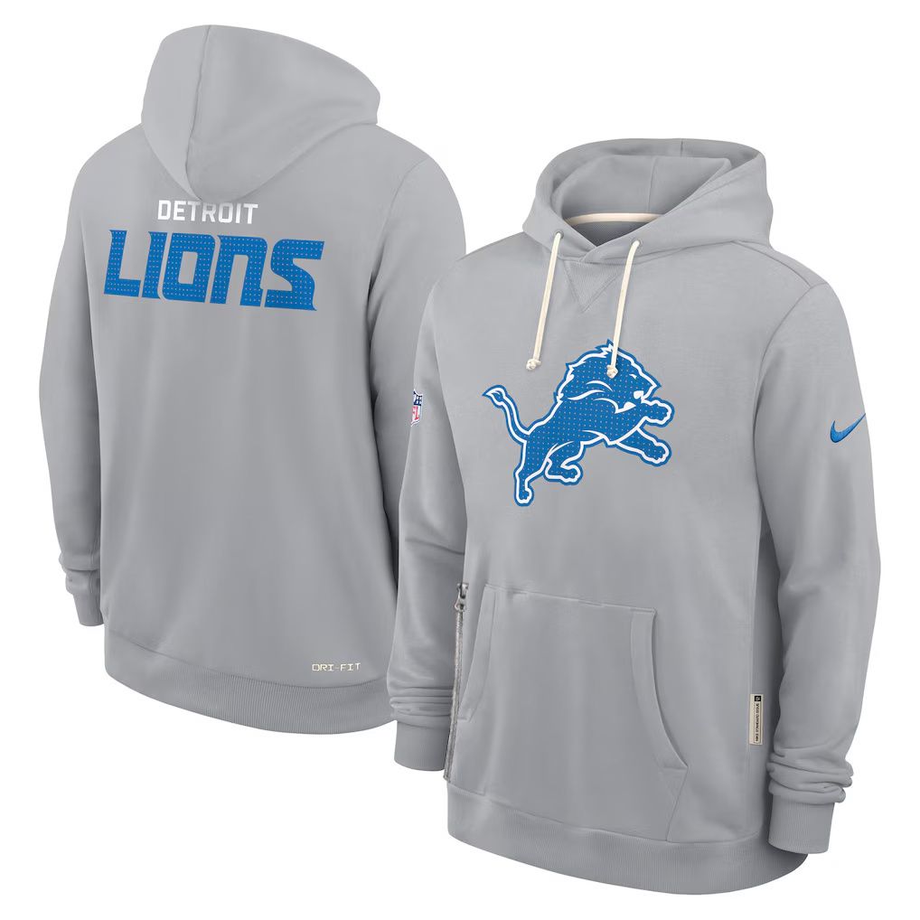 Men 2026 NFL Detroit Lions hoodie Grey 01